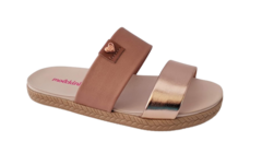 CHINELO INF. FEM. MOLEKINHA TIRA DUPLA NUDE OURO ROSADO - comprar online