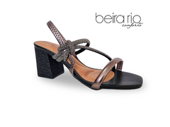 SANDALIA FEM. SALTO BEIRA RIO GRAFITE STRASS