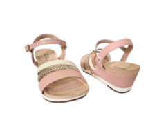 SANDÁLIA FEM. SALTO ANABELA MODARE ROSA DOURADO CREME - comprar online