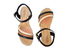 SANDALIA FEM. MODARE PRETO CREME CAMEL - comprar online