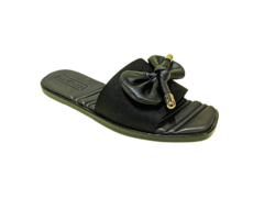 CHINELO FEM. SLIDE LAÇO MOLECA PRETO - Sugestiva Calçados