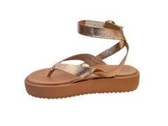 SANDALIA FEM. FLATFORM MOLECA METALIZADO OURO ROSADO - loja online