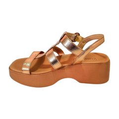 SANDALIA FLATFORM FEM. MOLECA OURO ROSADO NUDE - comprar online