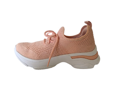 TENIS FEM. RAMARIM KNIT CHUNKY SNEAKER ROSA OFF WHITE - Sugestiva Calçados