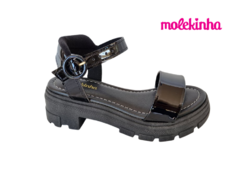 SANDALIA INF. FEM. MOLEKINHA PRETO VERNIZ