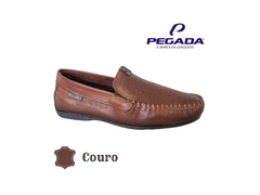 SAPATO MOCASSIM MASC. COURO PEGADA PINHAO