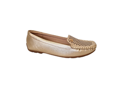 SAPATILHA MOCASSIM FEM. FEM. METALIZADO DOURADO - comprar online