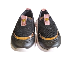 TENIS INF. FEM. FEM MOLEKINHA LED SLIP ON PRETO