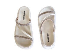 CHINELO BIRKEN FEM. MOLECA BRANCO OFF STRASS - loja online