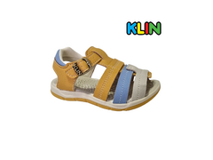 SANDALIA INF. MASC. KLIN OCRE AZUL