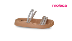 CHINELO SLIDE FEM. MOLECA SILVER OURO ROSADO