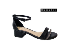 SANDALIA FEM. SALTO RAMARIM PRETO