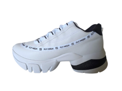 TENIS FEM. RAMARIM FLY HIGH CHUNKY BRANCO PRETO - Sugestiva Calçados