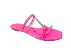 CHINELO FEM. ANNA FLOR PINK BRILHO