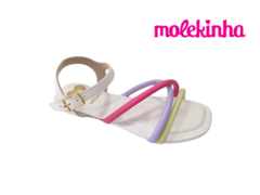 SANDÁLIA INF. FEM. MOLEKINHA BRANCO PINK MENTA - loja online