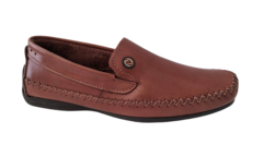 SAPATO MASC. MOCASSIM PEGADA COURO COR PINHÃO - comprar online