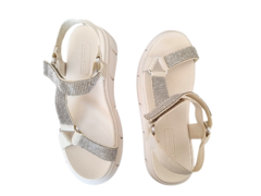 SANDALIA FEM. FLATFORM MOLECA BRANCO OFF STRASS - loja online