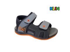 SANDALIA INF. MASC. KLIN PRETO LARANJA - loja online