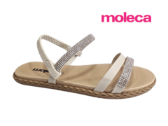 SANDÁLIA FEM. MOLECA BRANCO OFF CRISTAL - comprar online