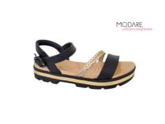 SANDALIA FEM. MODARE PRETO DOURADO - loja online