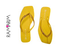 CHINELO FEM. RAMARIM GLITTER AMARELO - Sugestiva Calçados