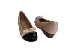 SAPATO FEM. SALTO ANABELA MODARE BEGE PRETO CREME - comprar online