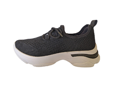 TENIS FEM. RAMARIM KNIT CHUNKY SNEAKER PRETO BRANCO - Sugestiva Calçados