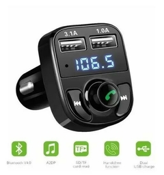 Carregador Para Carro com Mp3 Player, 2 Usb Bluetooth Sd