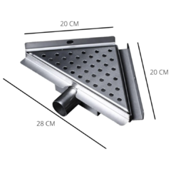 Desague Rejilla Triangular Acero Inox. 20cm