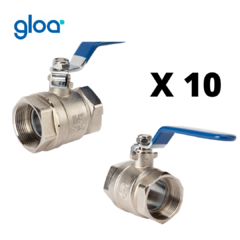 Válvula Esférica Agua Llave De Paso Metálica 3/4 Gloa x10u