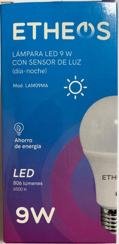 Lámpara LED 9w con fotocélula sensor de luz - comprar online