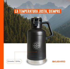 Termo Growler Kushiro 1,9 Lts Frío 24 Hs Acero Inoxidable