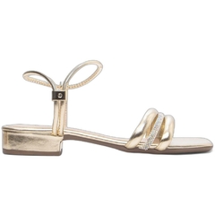 Sandalia Feminina Elegante Ouro Light Salto Baixo 2.5cm Torricella - loja online