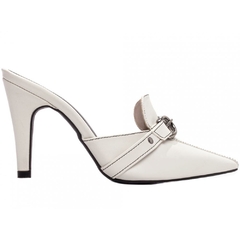 Sapato Scarpin Glamour Salto Cone 9cm Napa Off White - loja online