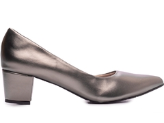 Scarpin Arrasadora: Prata Velho Deslumbrante | Salto Bloco 5,5cm | Coleção FINEST - Calçadospravc | Comprar Calçados Femininos Online | Comprar Scarpins