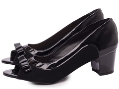 Sapato Peep Toe Salto Grosso Baixo Arrasadora - Coleção 044-6379-111C - comprar online