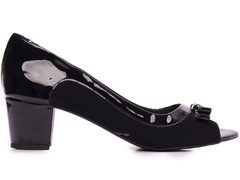 Sapato Peep Toe Salto Grosso Baixo Arrasadora - Coleção 044-6379-111C - Calçadospravc | Comprar Calçados Femininos Online | Comprar Scarpins