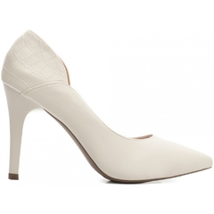 Scarpin Luxo Classe A Salto 10 Fino Super Elegante Off White - loja online