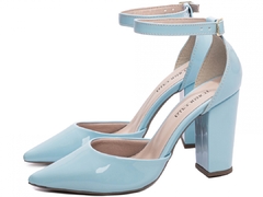 Scarpin Aberto com Fivela Salto 9cm| Glamour Noturno em Azul na internet