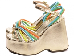 Anabela Metalizada Multicolor - Plataforma 13cm - comprar online