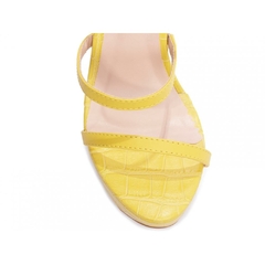 Imagem do Sandalia Meia Pata Feminina Napa e Croco Amarelo com Salto de 13cm