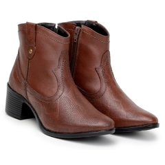 Bota Cano Curto Feminina Estampa de Cobra Cafe - comprar online