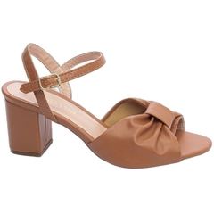 Sandalia Feminina Caramelo 6cm Fivela Dourada