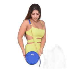 Bolsa Feminina Redonda Pequena Azul na internet