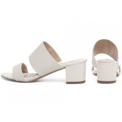 Sandalia Tamanco Off White Confortavel Salto 5cm Antiderrapante - comprar online