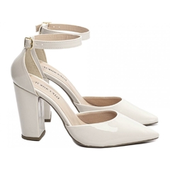 Scarpin Aberto com Fivela Salto 9cm| Luxo e Glamour em Off White - Calçadospravc | Comprar Calçados Femininos Online | Comprar Scarpins