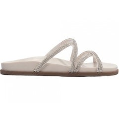 Sandalia Papete Luxo Conforto e Glamour em Strass Off White - Calçadospravc | Comprar Calçados Femininos Online | Comprar Scarpins