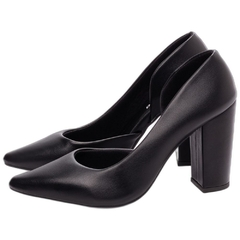 Scarpin Aberto do Lado Salto 8.5cm Glamour Inovador em Preto na internet