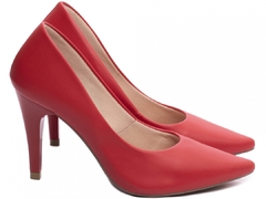 Scarpin Salto 10cm Fino Cone | Lindo Fechado Atras | Vermelho - Calçadospravc | Comprar Calçados Femininos Online | Comprar Scarpins