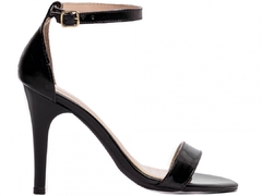 Sandalia Salto 9,5cm | Elegancia Conforto Charme Verniz Preto - loja online